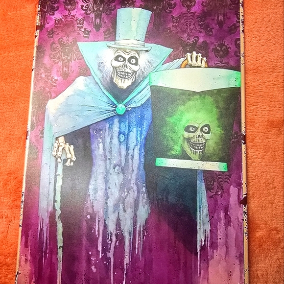 Haunted House Ghost & Head in Hat Box Tin Sign 12Hx8W - Picture 6 of 12
